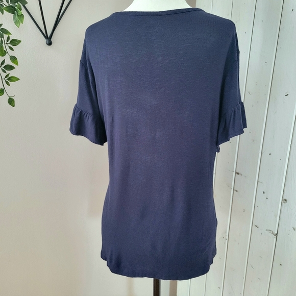 LOFT | SOFT FLOWY TOP navy medium - Picture 6 of 9